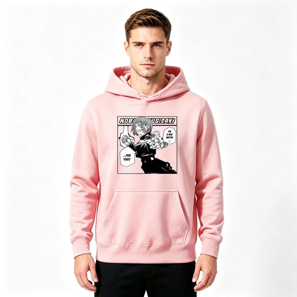 Men's Pullover Hoodie, Anime Character Print Casual Long Sleeve Hooded Sweatshirt for Daily Wear