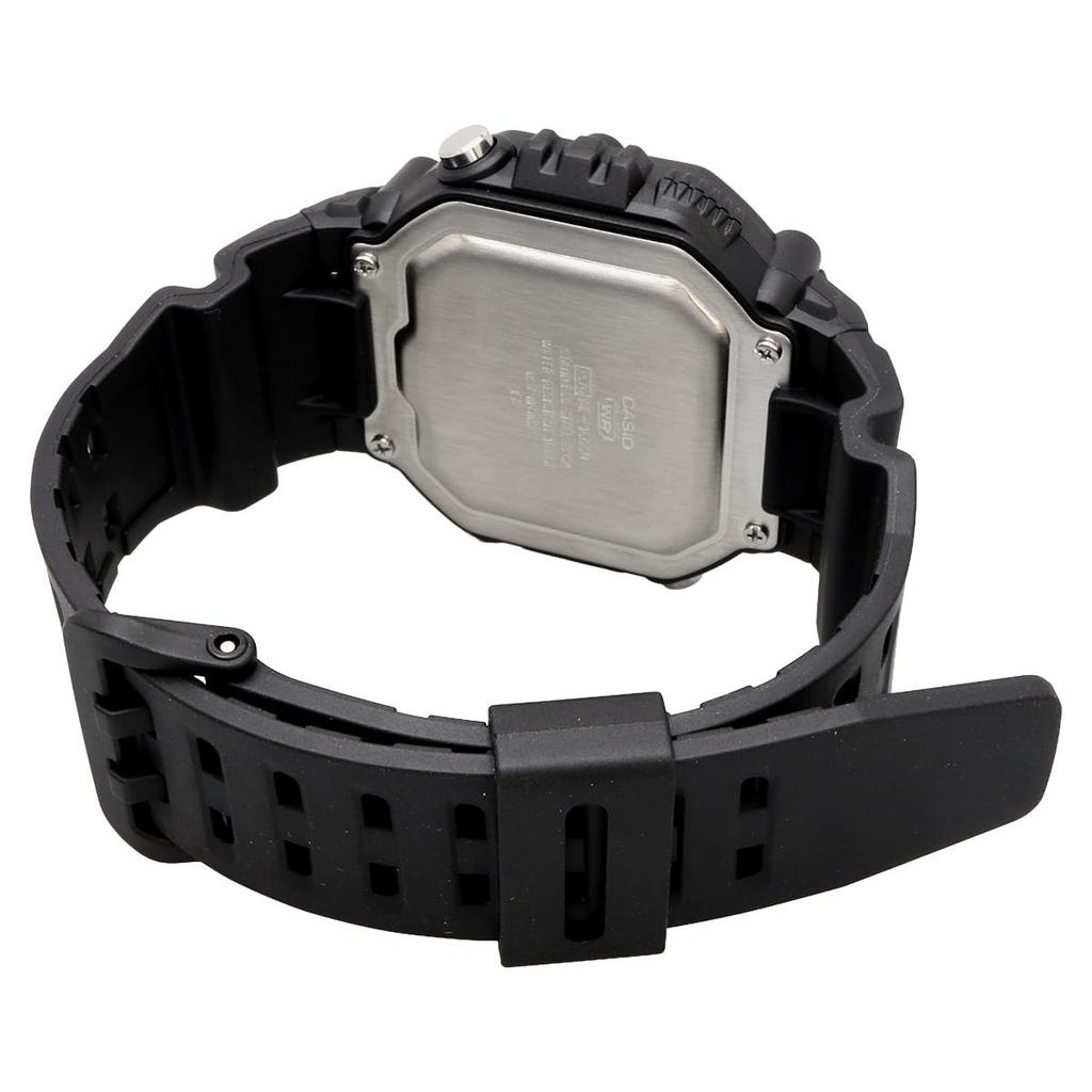 Casio Стандартные цифровые часы с длинным ремешком, черный инвертированный ЖК-дисплей, модель для зарубежных рынков [Casio], мужские AE-1600HX-1BV