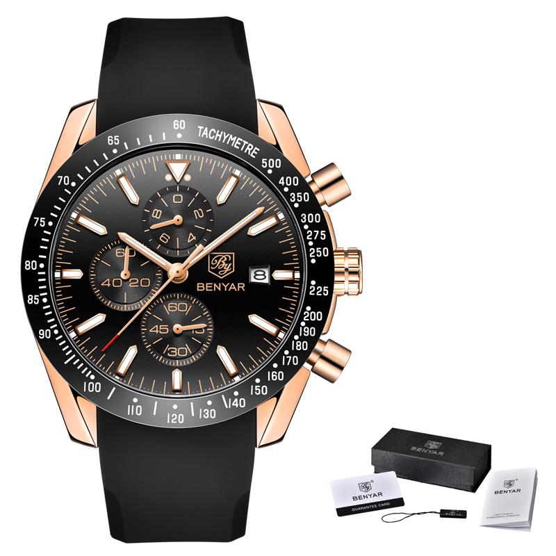 BENYAR 5140 Casual Sports Men Watch Luxury Waterproof Men Quartz Watches Chronograph Men Clock Relogio