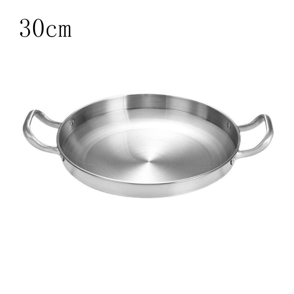 Stainless Steel Frying Pan Thickened BBQ Plate Durable Salad Bowl Ramen