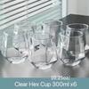 6pcs Geometric Glass Cups Heat Resistant Whisky Glasses Drinking Glasses For Juice Milk Tea And More Summer Winter Drinkware