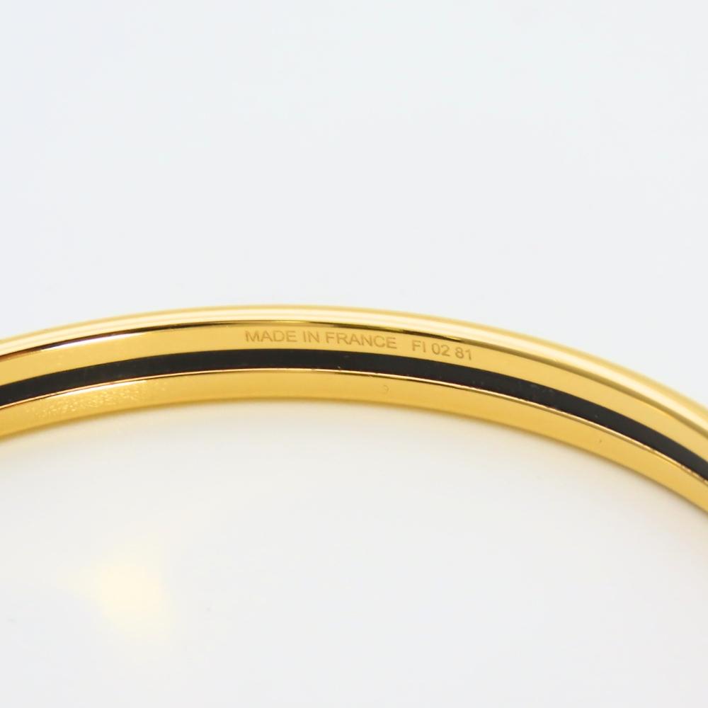 Used HERMES bracelet Uni enamel/metal 11.7g white gold Bangle