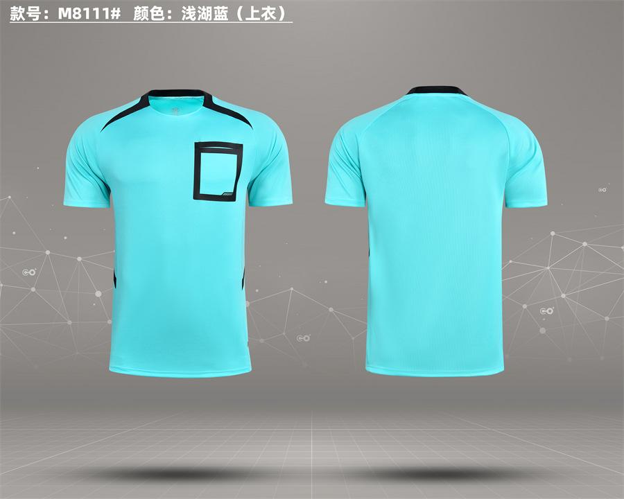 New football referee suit, referee jersey, foreign trade short-sleeved football match sports training suit printing