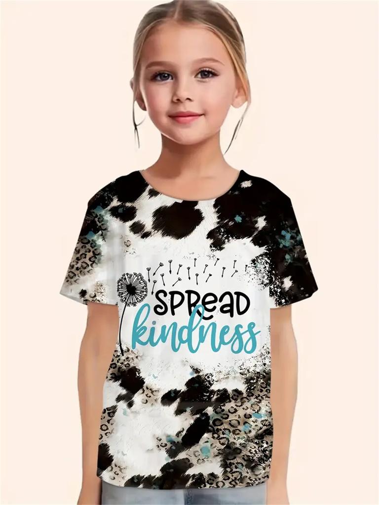 Повседневные модные 3D-принты, забавные футболки для девочек, летние топы с короткими рукавами, повседневные футболки, одежда для девочек