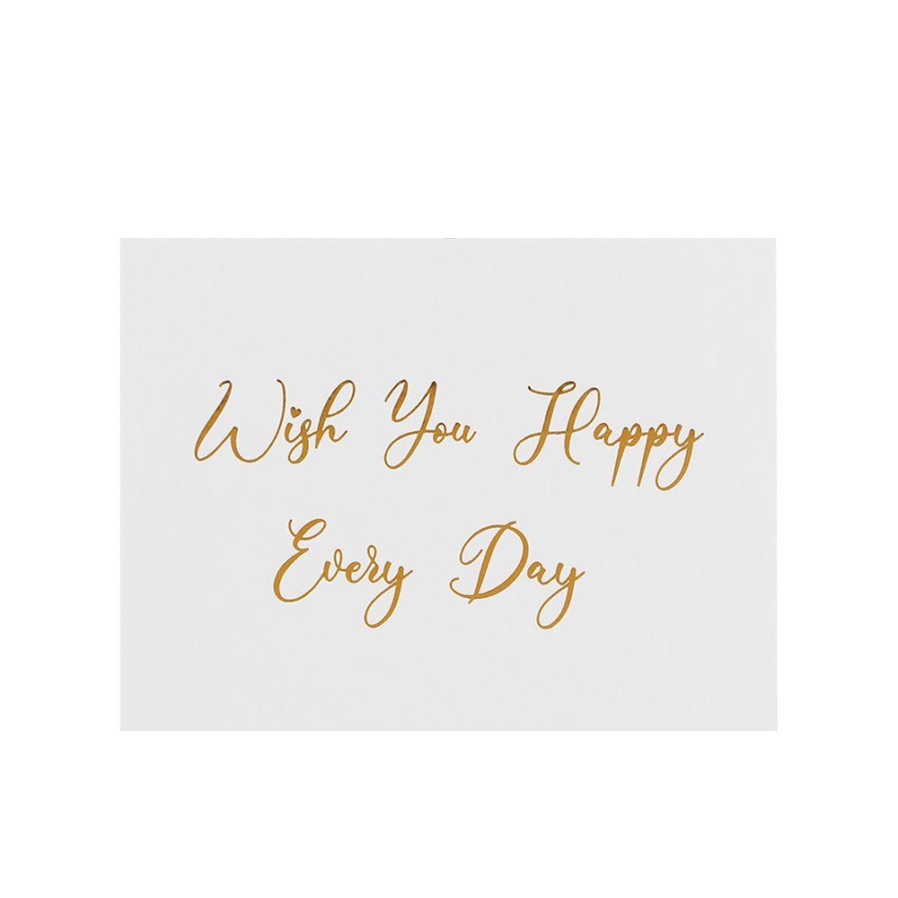 Simple Design Wedding Party Gold Stamping White Greeting Card Handwriting Message Cards Thank You