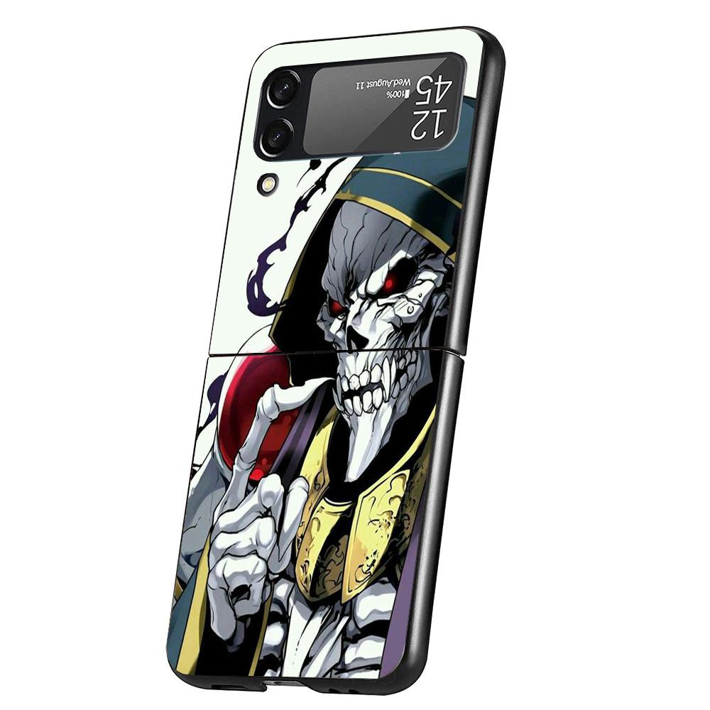 Overlord Anime Case Phone Cover for Samsung Galaxy Z Flip 6 5 4 3 5G ZFlip6 ZFlip5 ZFlip4 ZFlip3 Black Hard Trend Fundas