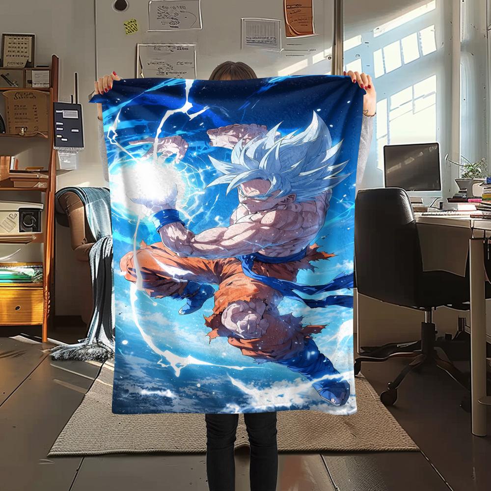 1PC Dragon Ball Super Patterned Flannel Blanket Suitable For All Seasons For Home Decor Warmth And Comfort Gifts Holiday Present