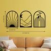 3 шт./комплект Бохо черный металлический настенный декор - минималистичное черное настенное искусство, бохо линейный железный художественный силуэт настенная наклейка