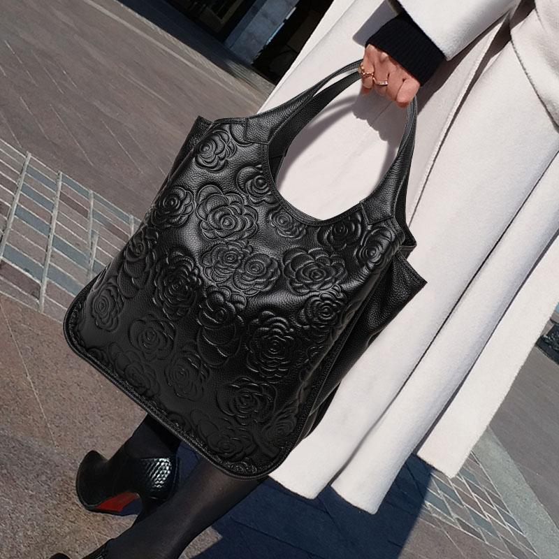 2024 Новая женская сумка, модная, универсальная, из коровьей кожи, с принтом, большая вместимость, сумка через плечо для поездок на работу