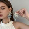 Женское колье-чокер Ручная вышивка Преувеличенный декор большим цветком Серьги с кисточками и искусственным жемчугом Праздничные украшения Подарок