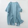 Ultra Thin Cotton Linen Loose Cardigan Women's Mid To Long Blouse Shawl Jacket Paired with Plus Size Sun Protection Shirt