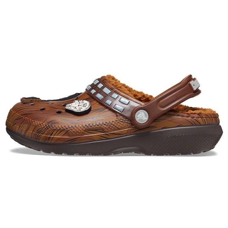 Star Wars x Crocs Классические утепленные клоги Чубакка Унисекс Кроссовки Коричневый Серебристый Темно-коричневый 208858-206
