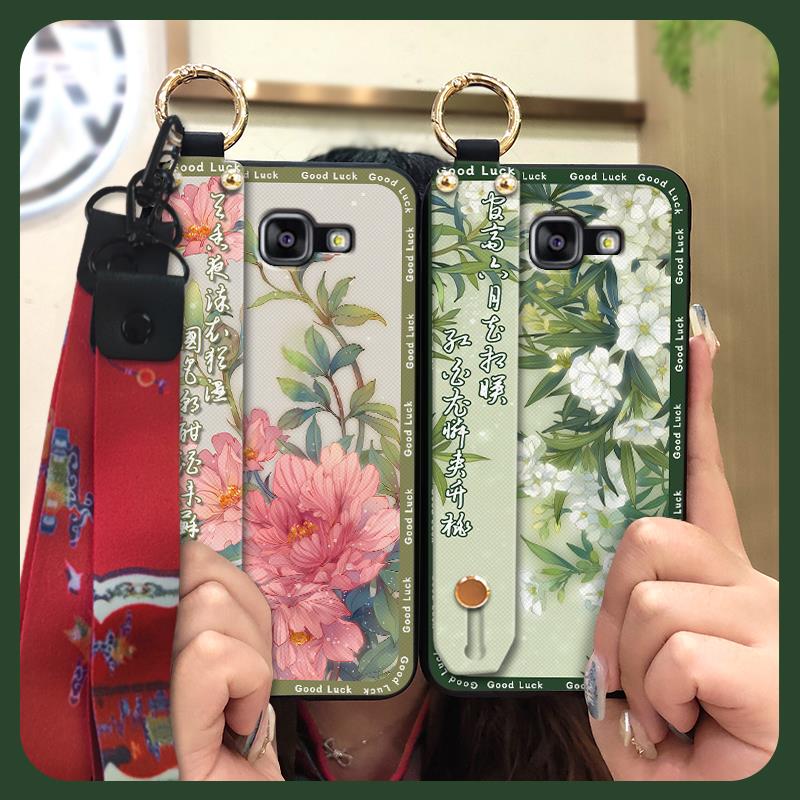 Wristband Silicone Phone Case For Samsung Galaxy A510/A5 2016/SM-A510F Anti-knock Protective Lanyard Shockproof Ring