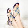 New Comfortable Crystal Sandals Women's High Heels Fashion Summer Diamond Inlaid High-grade Beach Leather Shoes
