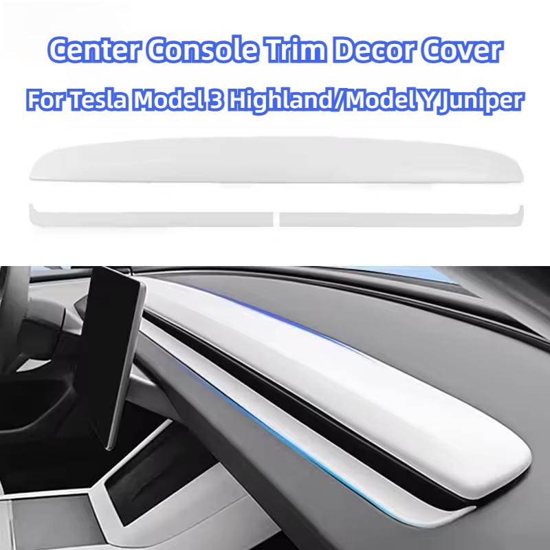Instrument Panel Decorative Protection Strip for Tesla Model Y Juniper Model 3 Highland ABS Odorless Anti-Scratch Wear-Resistant