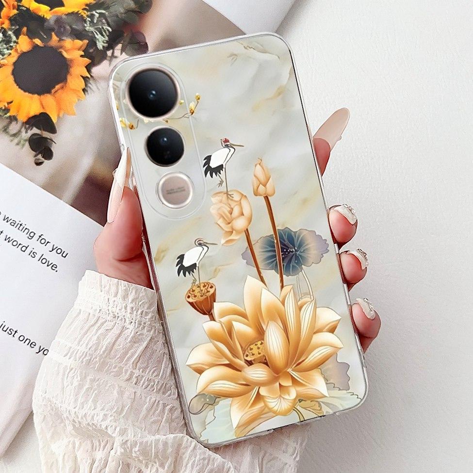 For Vivo V50 Lite 5G Case Cover Cute Cat Luxury Fashion Flowers Funny Cool Painted Back Cover For Vivo V50Lite 5G Phone Case