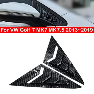 Для VW Golf 7 MK7 MK7.5 2013~ Передняя треугольная жалюзи на окна автомобиля, боковые жалюзи, шторки, накладка, наклейка, вентиляционное отверстие, карбон, авто