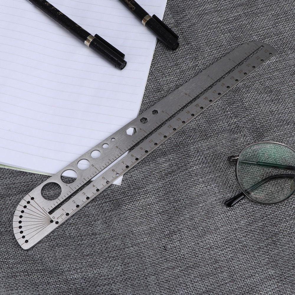 Multifunctional Protractor with Imperial/Metric Scales Ruler Durable Scale Ruler  Office Supplies