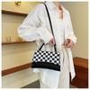 Small Square Bag New Trendy and Cool Casual Hand Bag Simple Color Matching Checkerboard Single Shoulder Messenger Bag Portable and Compact