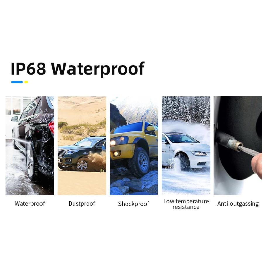 JMCQ TPMS Car Security Alarm System Tire Pressure Alarm Monitor System 4 Auto Tyre Pressure Sensors Cigarette Lighter Display
