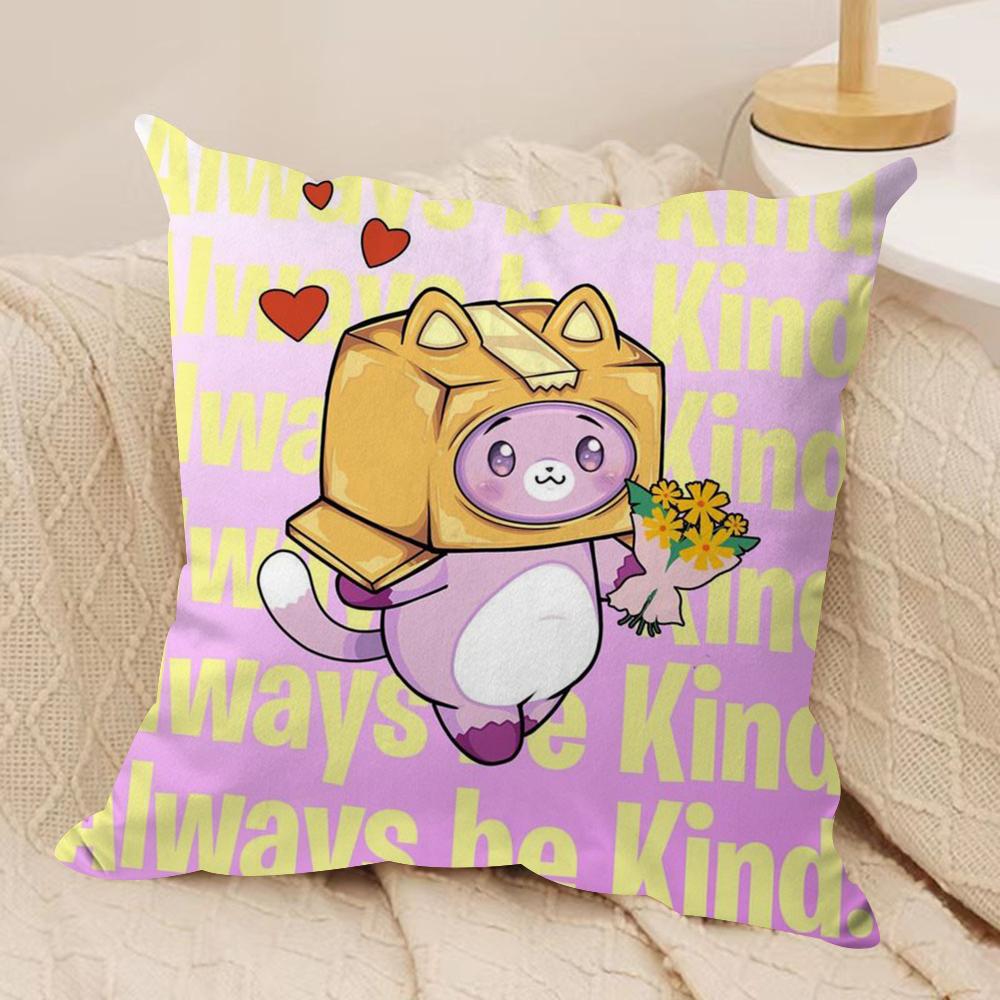 Cartoon LLankyBox Cushion Cover Soft Plush Throw Pillow Cover DoubleSided Decorative Cushion Case Sofa Bedroom Home Decor