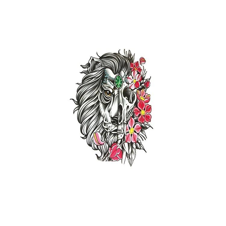 Наклейка с татуировкой черепа, вечное значение, часы, оповещение, красная роза, пистолет, нагрудник, наклейка для переноса воды