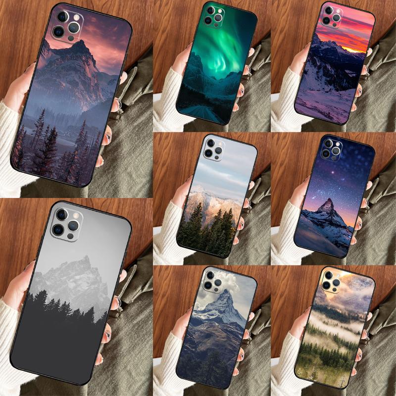 Mountain Peak Forest Phone Case For iPhone 17 Air 16 14 13 12 11 15 Pro Max 12 13 mini 15 16 Plus 16e Cover Coque