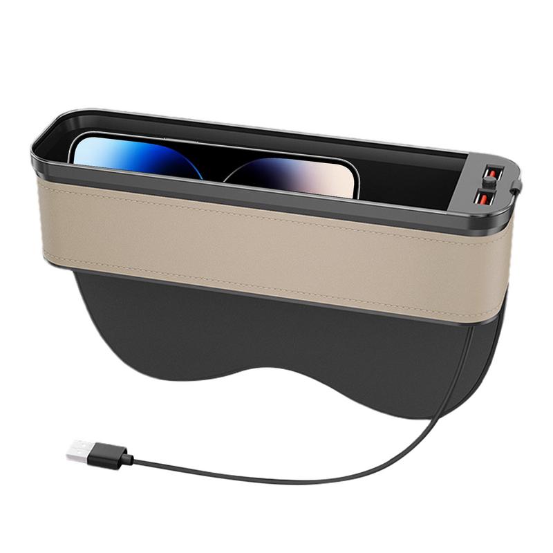 Органайзер для заполнения щелей автомобильного сиденья, светодиодная цветная подсветка, с возможностью зарядки через USB, ящик для хранения в щелях переднего сиденья, аксессуары