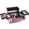 Large Capacity Double Open Makeup Case Makeup Box Aluminum Alloy Embroidery Eyelash Nail Kit