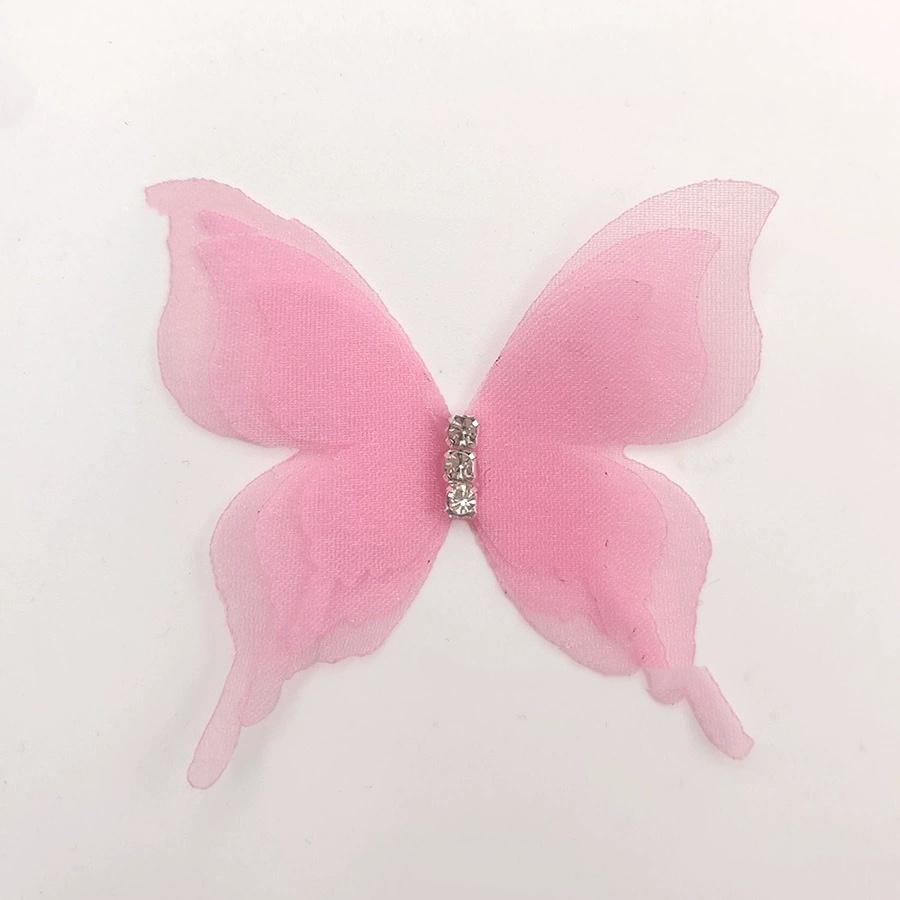 Набор из 10 градиентных 3D-бабочек из органзы со стразами для поделок DIY