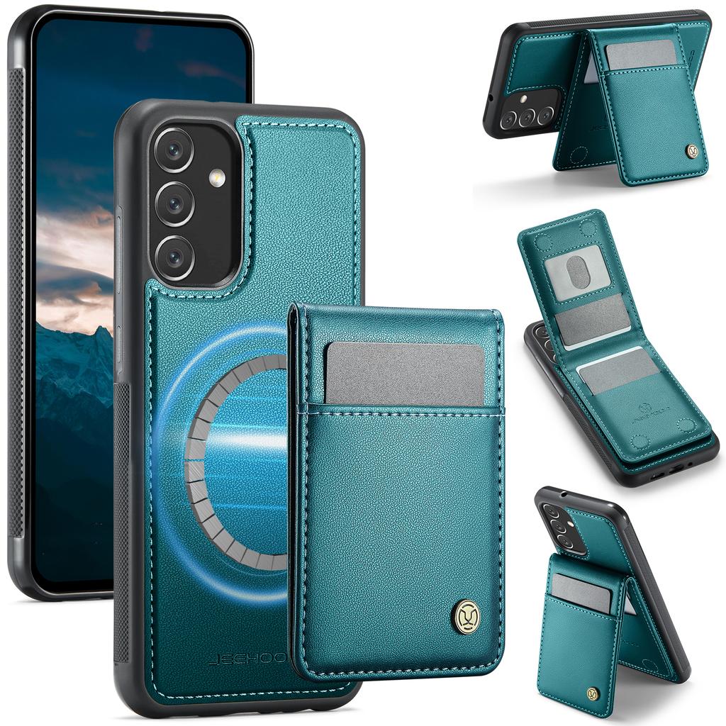 Кожаная задняя крышка для Samsung Galaxy A34 5G, совместимая с MagSafe, чехол для телефона JEEHOOD J06 с карманом для карт, блокировка RFID