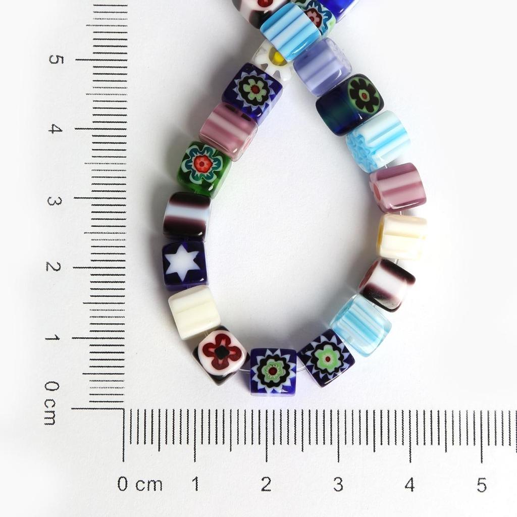 63 шт., высококачественные кубические гладкие стеклянные бусины с несколькими узорами для украшения ювелирных изделий, DIY браслет, ожерелье, серьги