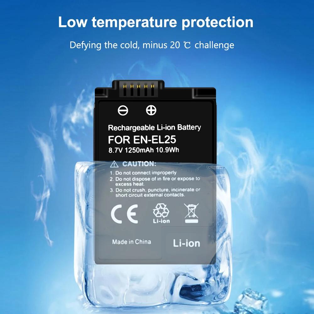 Cityork 1250 мАч ENEL 25 EN-EL25 EN EL25 аккумуляторная батарея + ЖК-дисплей USB двойное зарядное устройство для батарей Nikon Z50 ZFC Z 50 Z FC MH-32