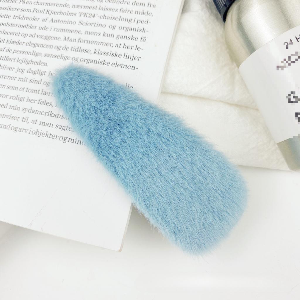 2pcs New Candy Color Soft Plush BB Clips for Girls Bangs Clips Winter Plush Hairpins Faux Fur Barrettes Headwear Hair Accessories