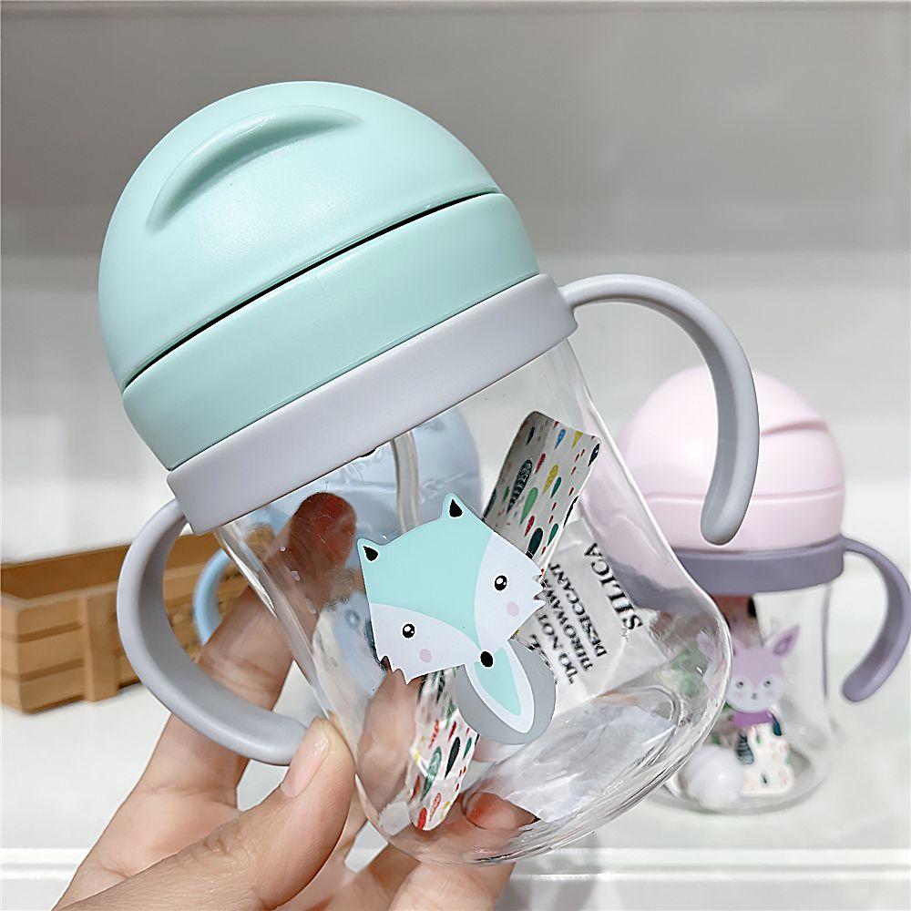 Toddler and Kids 250ML Sippy Cups Child Learning Cup Handle Feeding Cup with Straw Gravity Ball