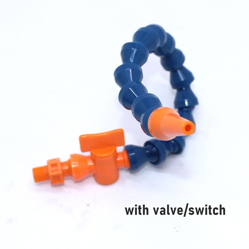 1/8" Round Nozzle Lathe Cooling Tube Plastic Flexible Water Oil Coolant Pipes Hoses Cooling Pipe with Valve Switch for CNC