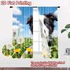 2D flat printing 2pcs Window Treatment Curtains Cute Border Collie Puppy Blue Eyes Digital Printed Polyester Drapes Holiday