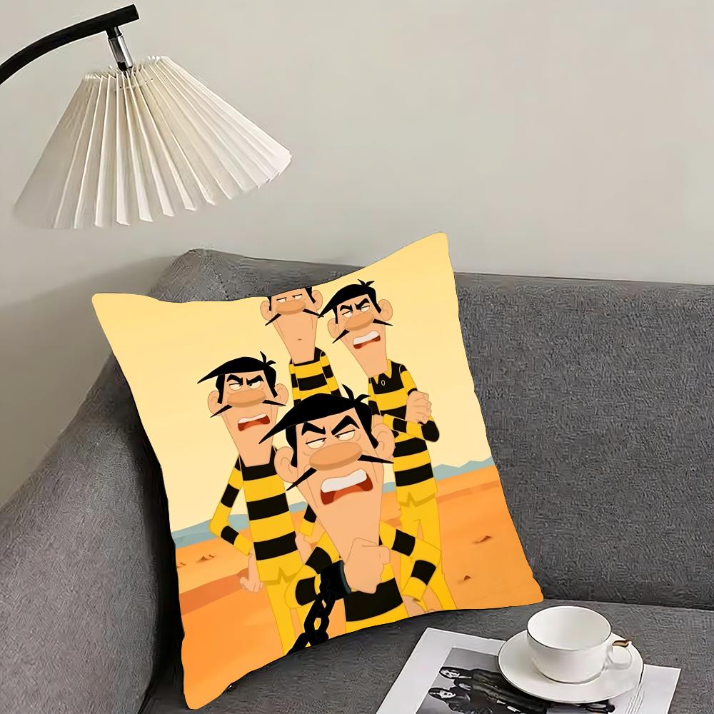 Kwaii Anime The DDaltons Cushion Cover Elegant Comfort Pillowcase Sofa Bed Doublesided Printed Invisible Zipper Home Decor
