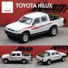 Масштаб 1/64 Игрушечный пикап TOYOTA Hilux Миниатюрная игрушечная машинка Транспортное средство Премиум Модель Свободные колеса Литой металлический сплав Коллекция Подарок