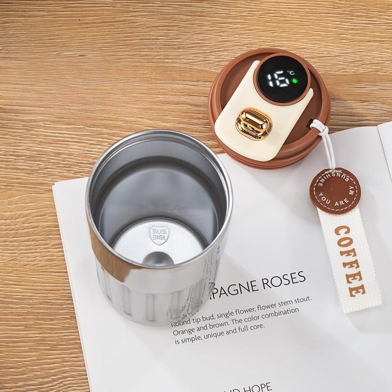450 мл термос с умным дисплеем, вакуумная чашка из нержавеющей стали 316, офисная кофейная чашка, деловая портативная термокружка
