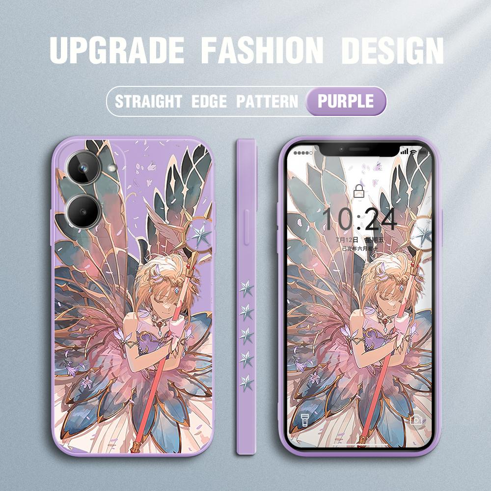 Cartoon Anime Phone Case for iPhone 15 14 13 12 11 Samsung Galaxy S23 S22 A52 A52S Soft Full Protection Square Liquid Silicone Cover