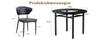 Minimalist round table set (with 2 black armchairs made of PU material and curved comfort backrest), with 100 cm diameter in black wood look.