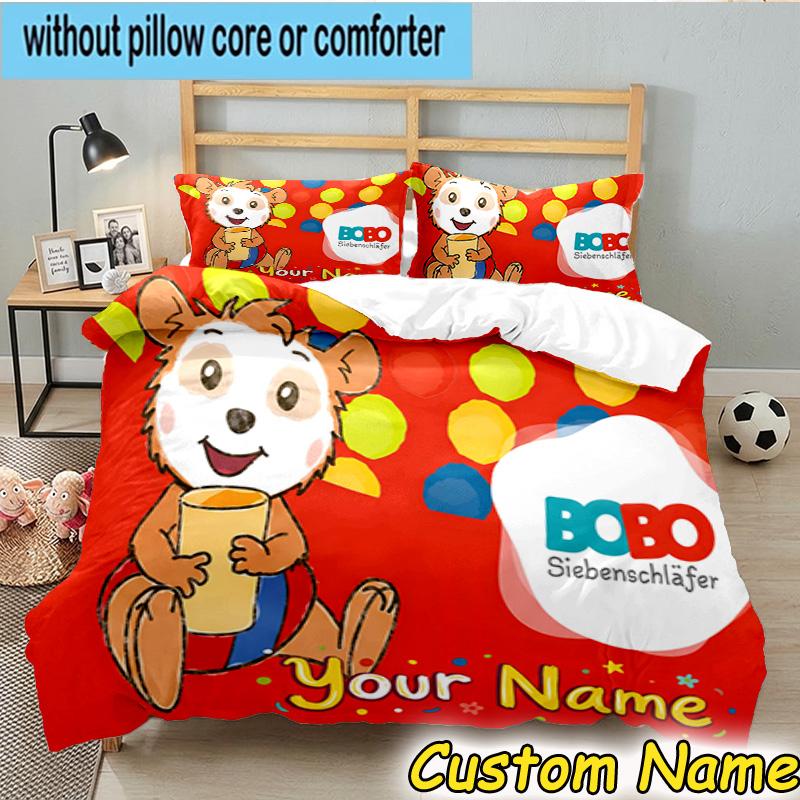 Custom Name Siebenschlafer Bedding Set 3PCS Duvet Cover Closure Includes 1 Duvet Cover & 2 Pillowcases for All Seasons Bedroom Decor