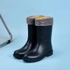 Модная женская дождевая обувь, дождевые сапоги средней высоты, утолщенная нескользящая водонепроницаемая обувь для воды и универсальные водонепроницаемые резиновые сапоги