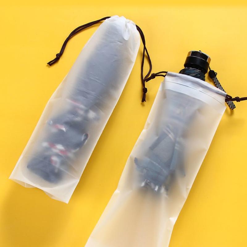 Сумка для хранения зонтика, прозрачный пластиковый водонепроницаемый чехол для зонтика, устойчивый к загрязнениям, многоразовые переносные сумки со шнурком для домашнего хранения