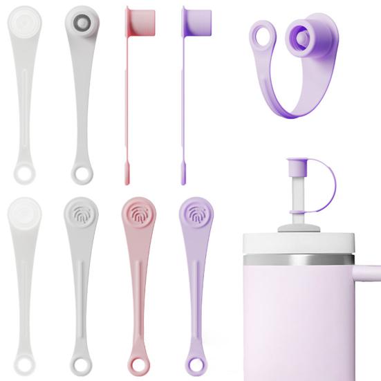 4 шт., набор силиконовых соломенных чехлов для стаканов на 20 унций, 30 унций, 40 унций, легко чистящиеся, милые прочные соломенные шляпы-топперы