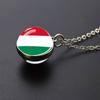 Ожерелье со стеклянным шаром и флагом страны, Россия, Франция, Испания, Великобритания, Италия, Польша, Украина, кулон с флагом, ожерелье, дорожный подарок