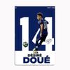 Désiré Doué Football Sport Player Retro Posters Metal Sign Custom Garage Indoor Wall Room Decor Tin Vintage Home Decor