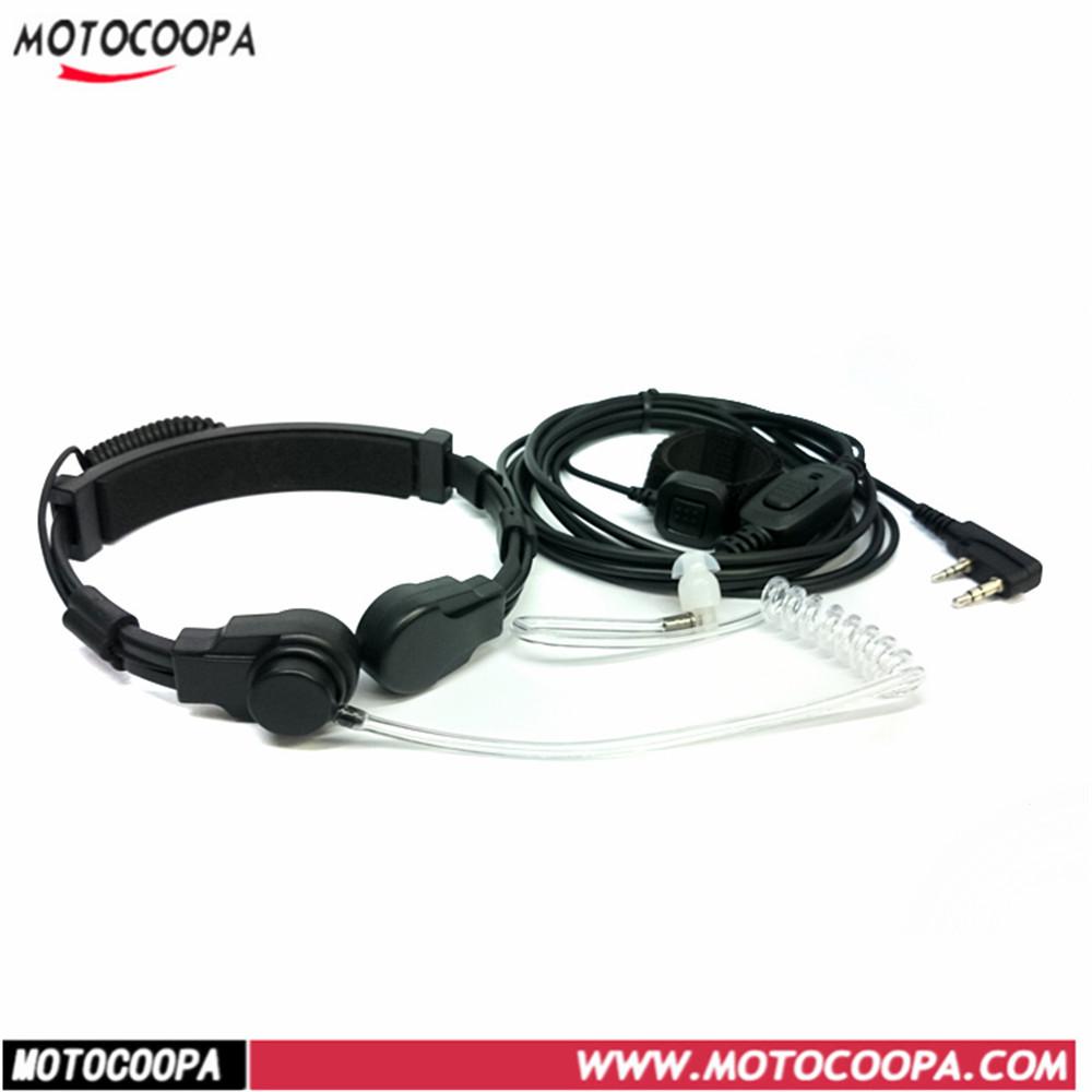 Meiteke Dual PTT Noise Cancelling Throat Mic Headset with Finger PTT and Retractable Vibration Mic.
