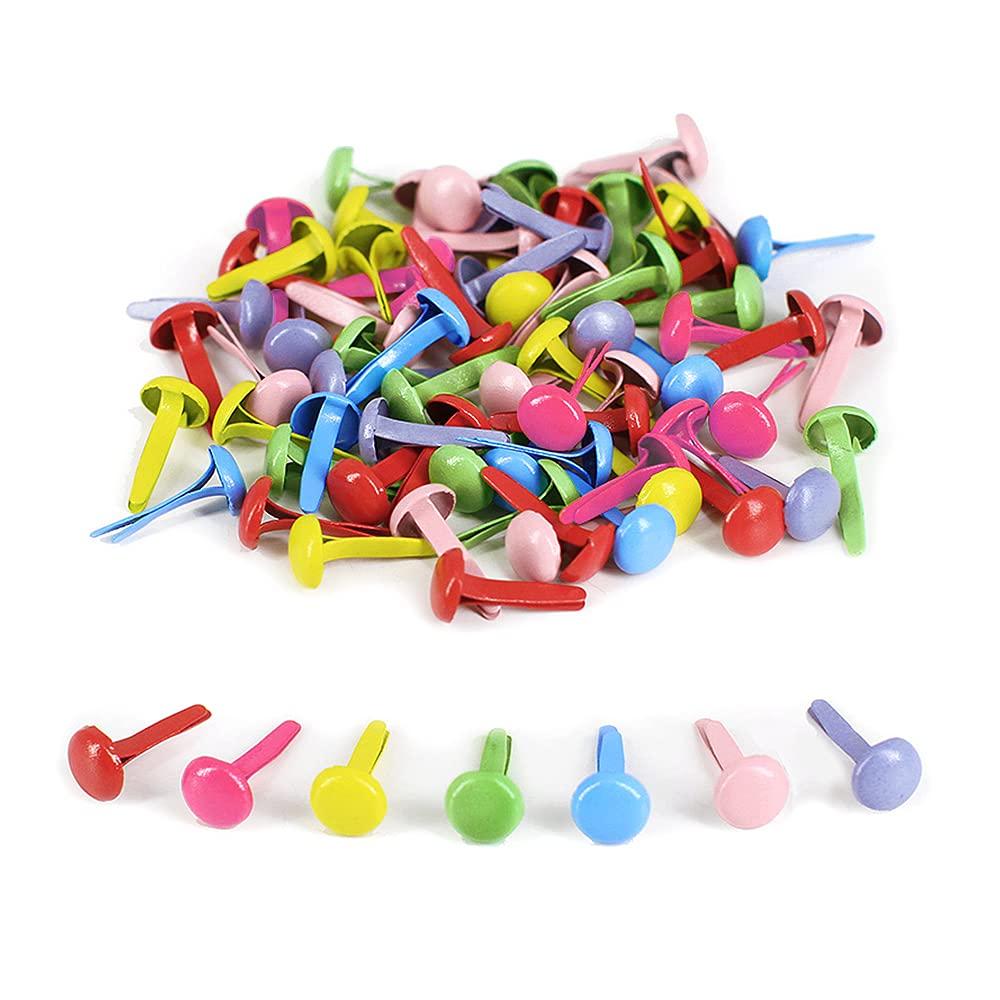 YFFSFDC Cotter Pins 8mm X 12mm Set of 200 Fasteners Pushpins Thumbtacks Mini Cotter Pins DIY Accessories for Document Mixed Colors Crafts,